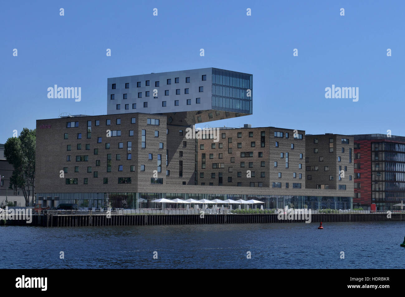 Hotel nhow Berlin, Spree, Friedrichshain, Berlin, Deutschland Stockfoto