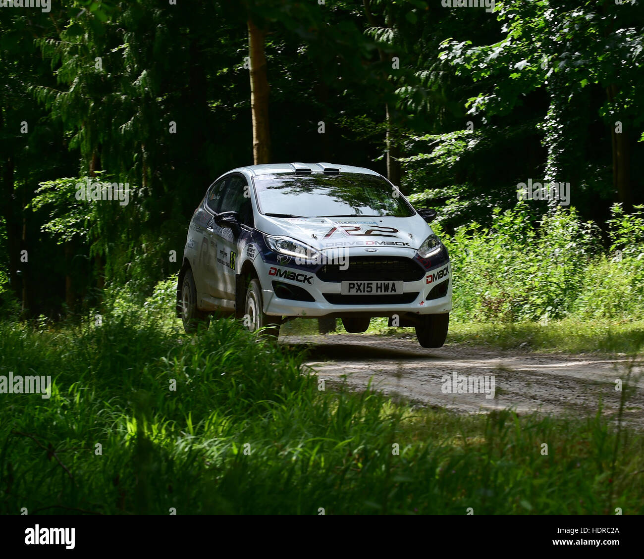 Osian Pryce, Ford Fiesta R2T Rallye Waldbühne, Goodwood Festival of Speed, 2016. Autos, Autos, Unterhaltung, Festival of Speed, Wald-Rallye Stockfoto