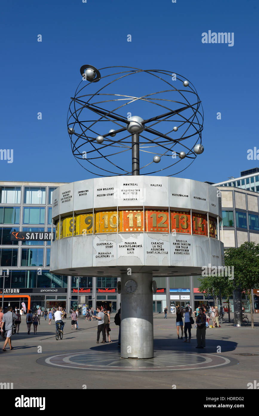 Weltzeituhr, Alexanderplatz, Mitte, Berlin, Deutschland Stockfoto