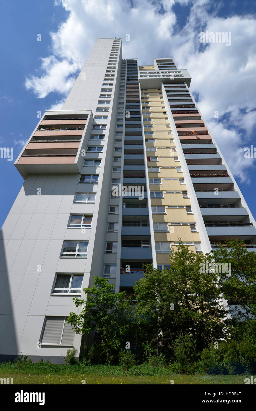 Wohnhochhaus Ideal, Fritz-Erler-Allee 120, Gropiusstadt, Neukölln, Berlin, Deutschland Stockfoto