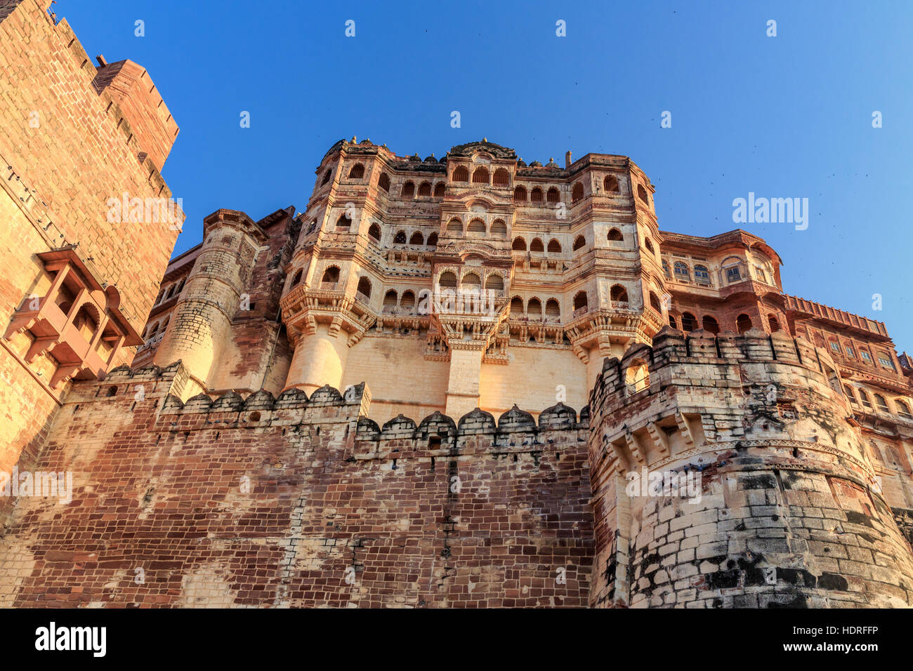 Meherangarh Fort, Mehrangarh, Jodhpur, Rajasthan, Indien Stockfoto