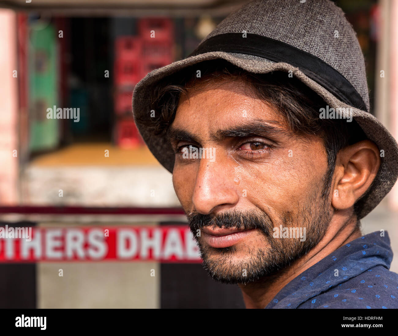 Porträt eines manuellen Arbeiters, Amritsar, Punjab, Indien Stockfoto