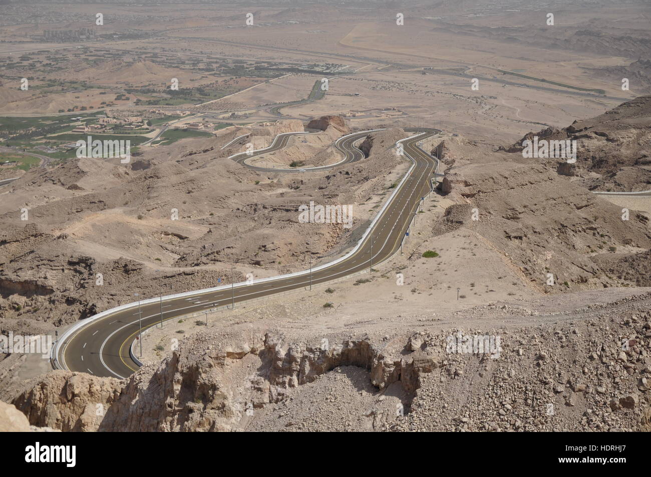 Jebel Hafeet Bergstraße, Al Ain Vereinigte Arabische Emirate Stockfoto