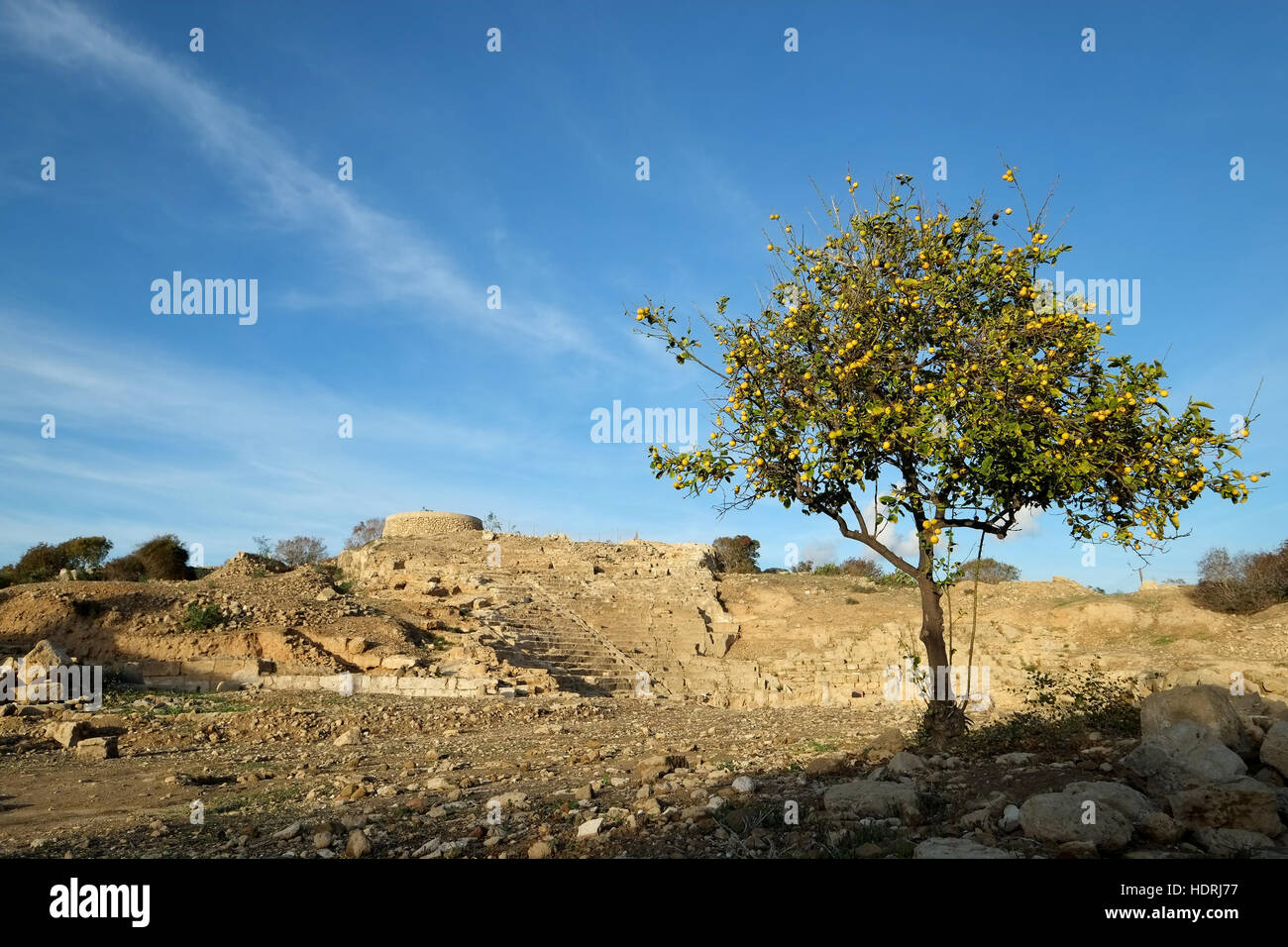 Hellenistische Amphitheater in Paphos, Zypern Stockfoto