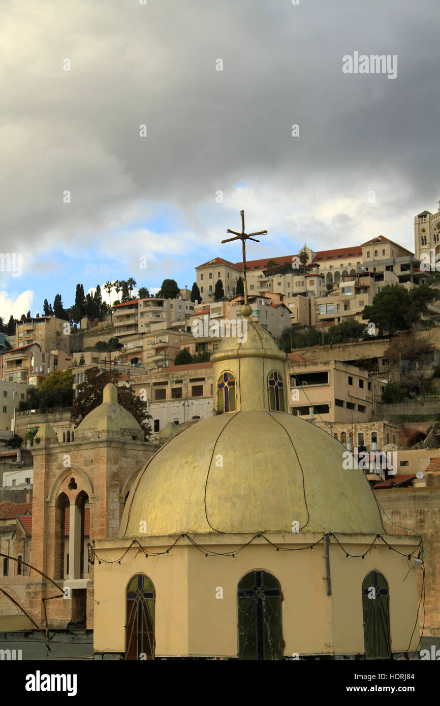 Israel, Nazareth, die Kuppel der griechisch-katholischen Kirche Stockfoto