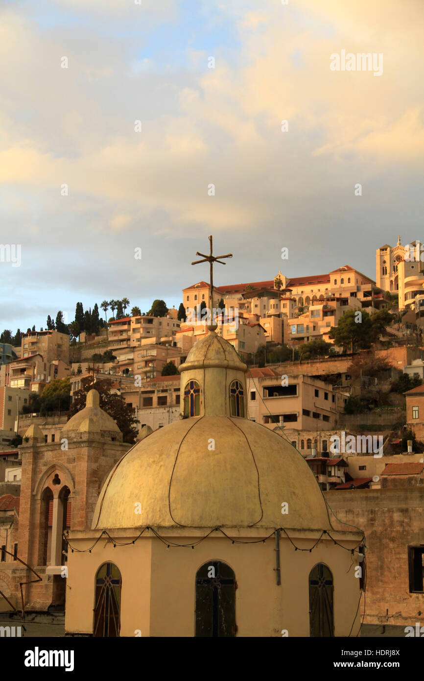 Israel, Nazareth, die Kuppel der griechisch-katholischen Kirche Stockfoto