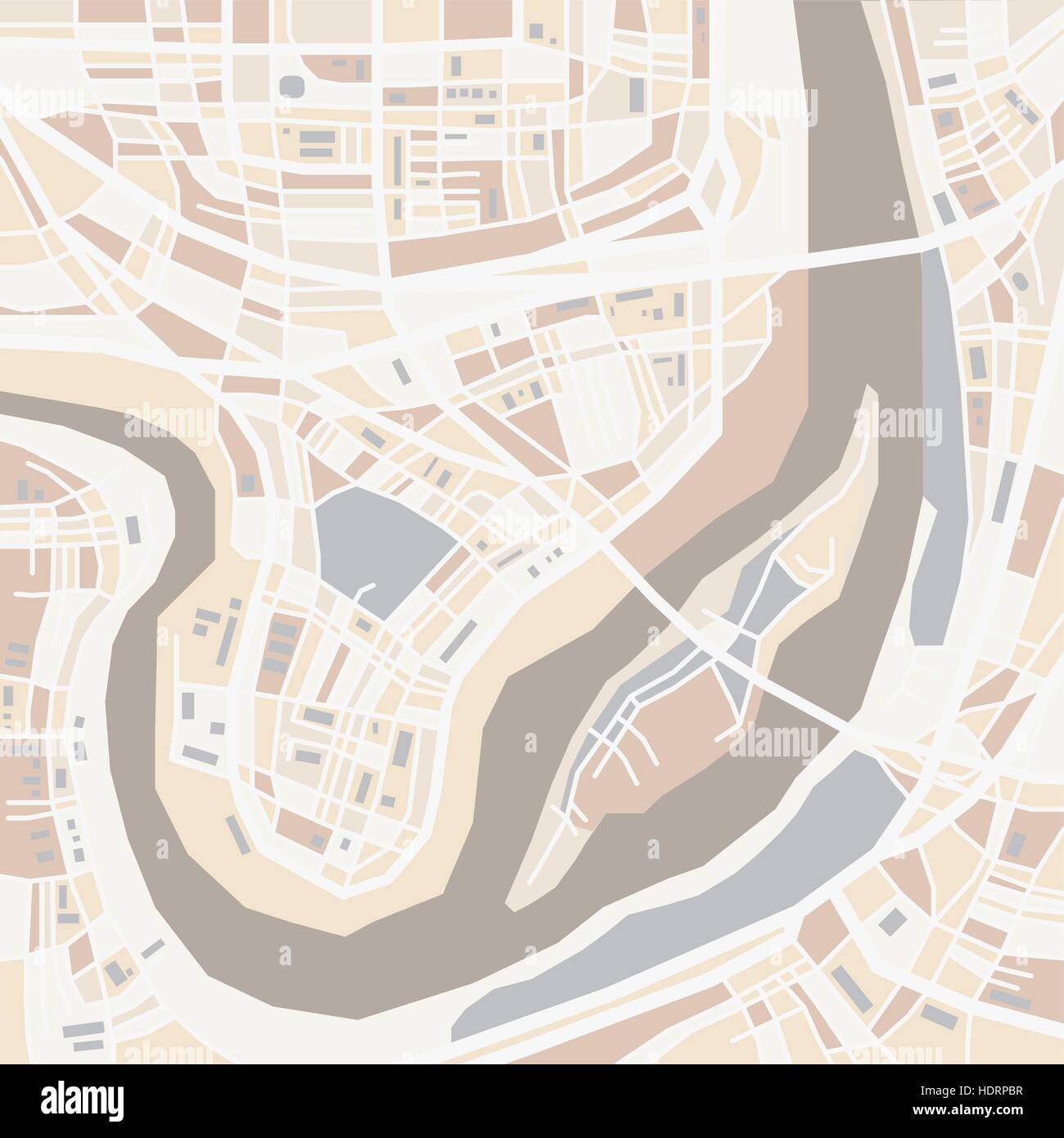 Dekorative Stadt Vektorkarte Stock Vektor