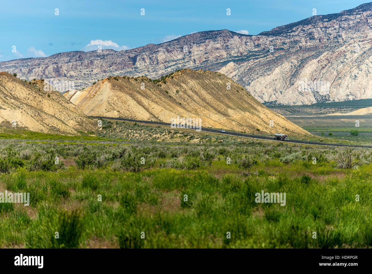 Die Autobahn Interstate 40 in Ost-Colorado Stockfoto