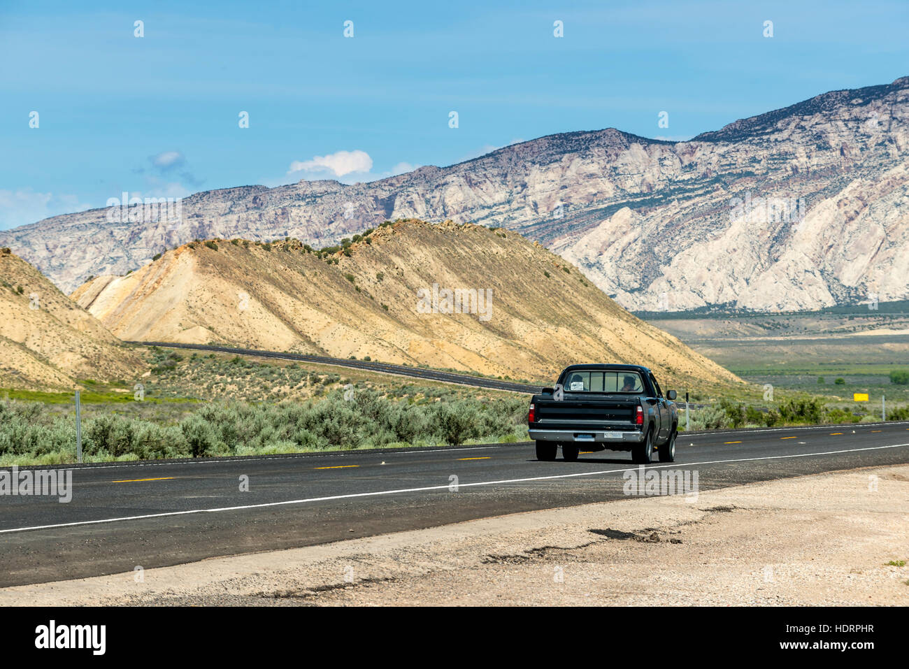Die Autobahn Interstate 40 in Ost-Colorado Stockfoto