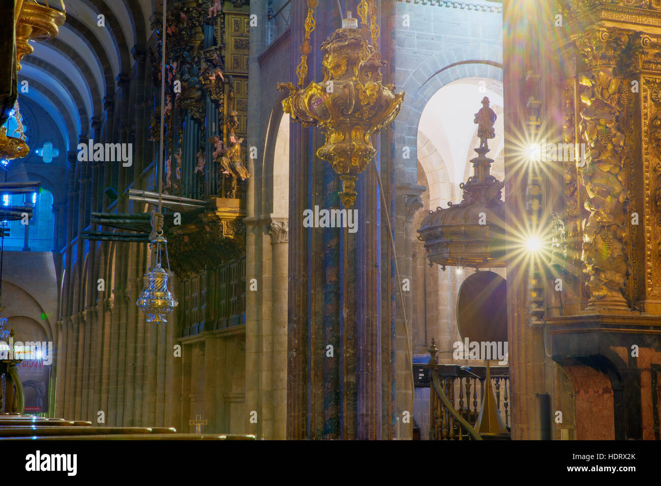 Weihrauch-Brenner, Kathedrale von Santiago De Compostela, Spanien Stockfoto