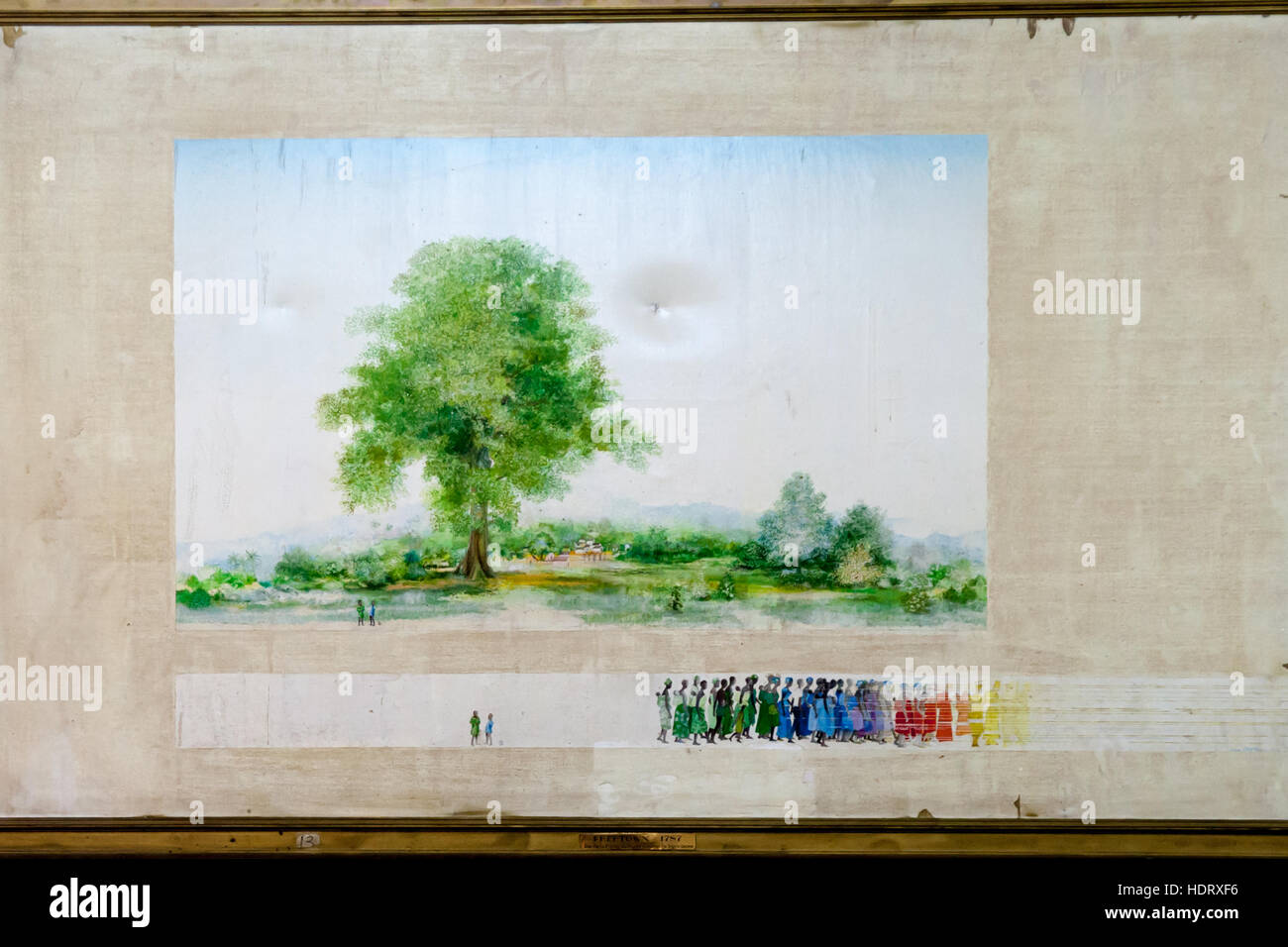 Cotton Tree. Gemälde (Spende Frankreichs an das Nationalmuseum in Freetown), Freetown, Sierra Leone Stockfoto