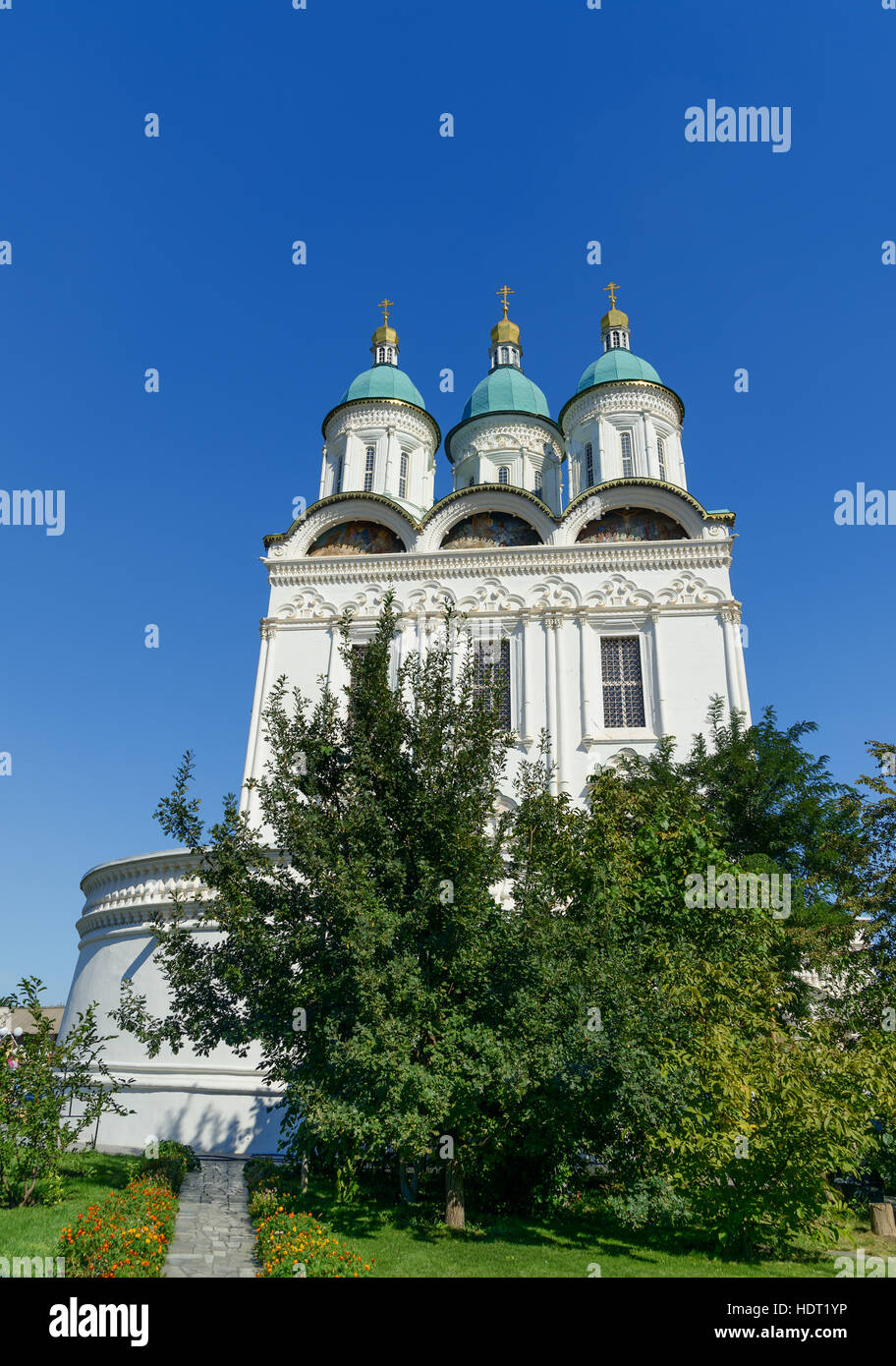 Kathedrale der Himmelfahrt der Jungfrau Maria im Kreml Astrachan. Russland Stockfoto