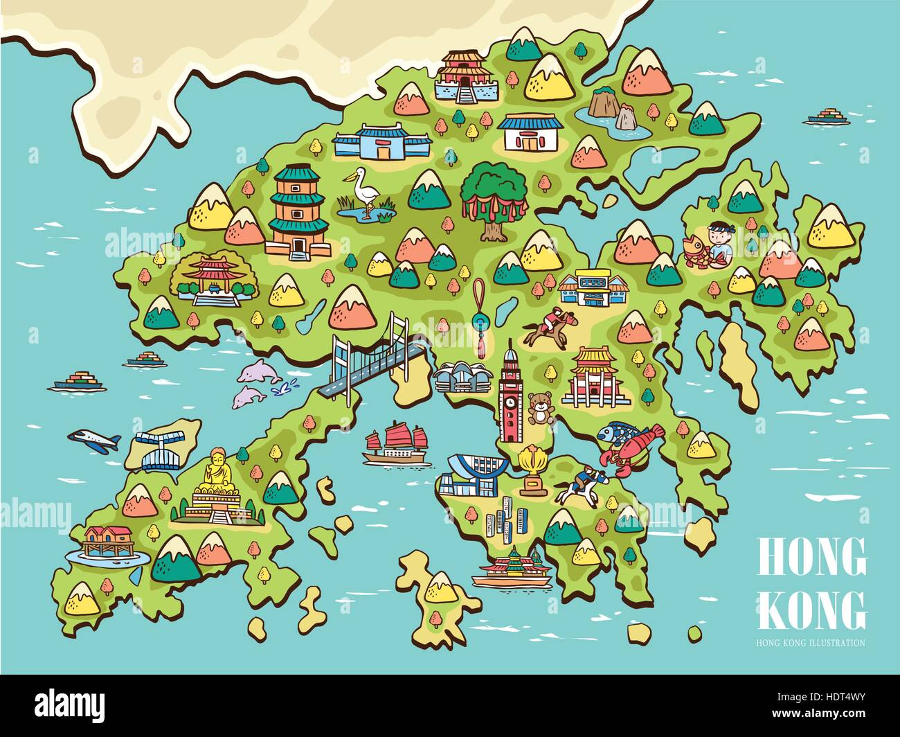 Lovely Hong Kong Travel Map Stockfotos und bilder Kaufen Alamy