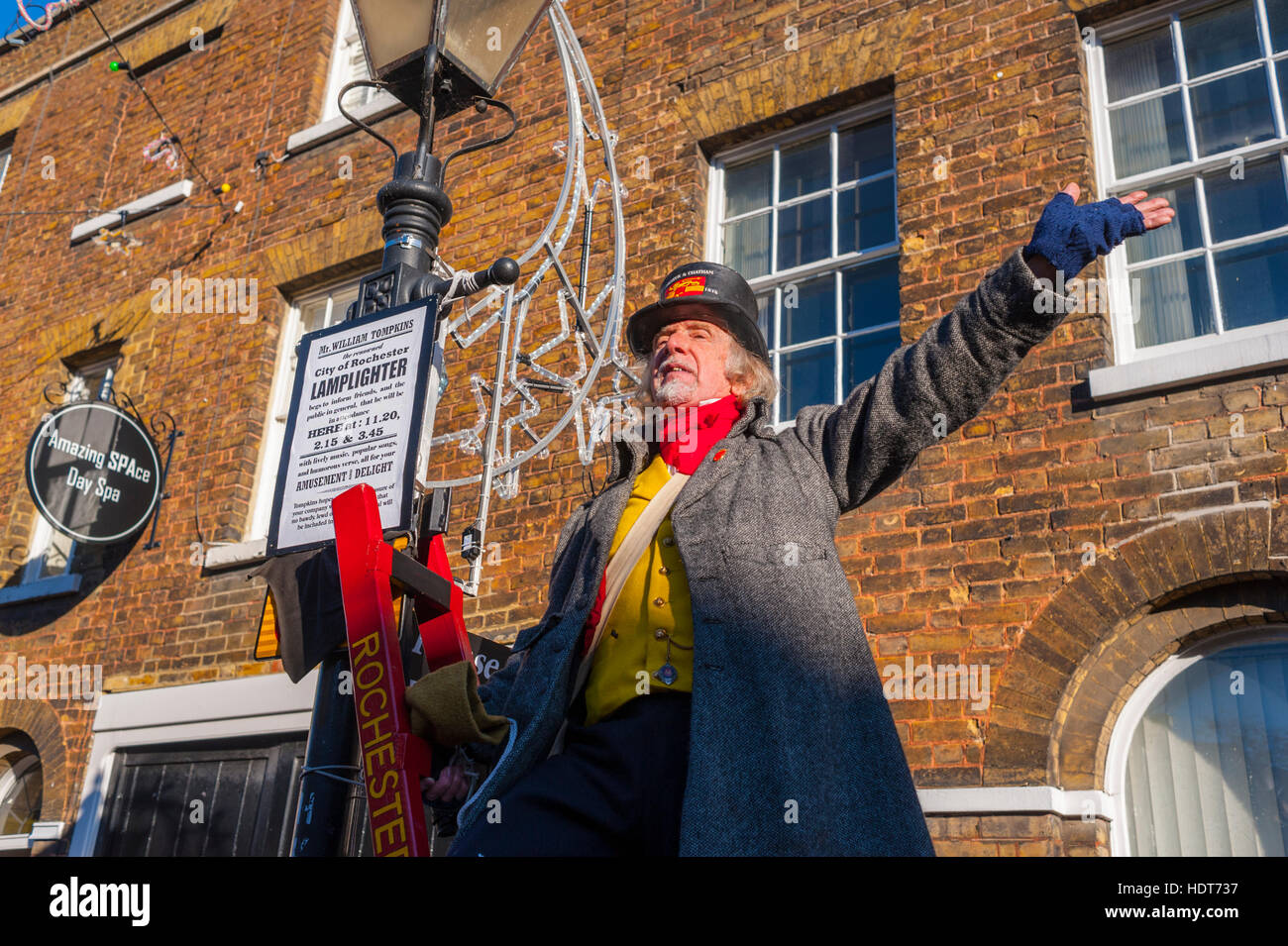 "Anzünder" Performer bei der 2016 Dickens Christmas Festival In Rochester Kent Stockfoto