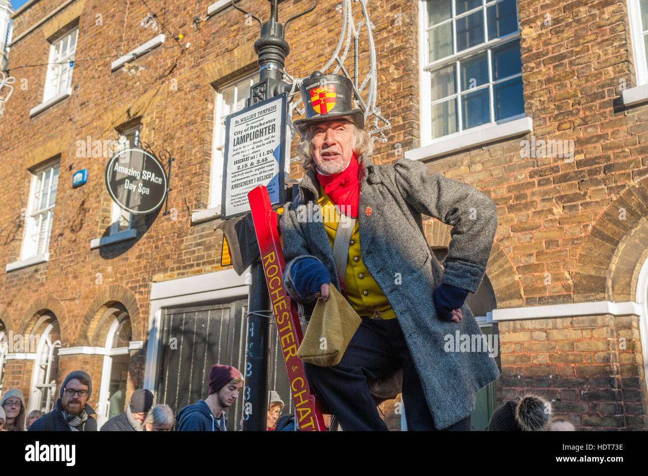 "Anzünder" Performer bei der 2016 Dickens Christmas Festival In Rochester Kent Stockfoto