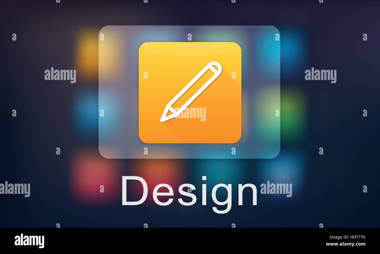 Mobile Anwendung Illustrator Kreativität Designkonzept Stockfoto