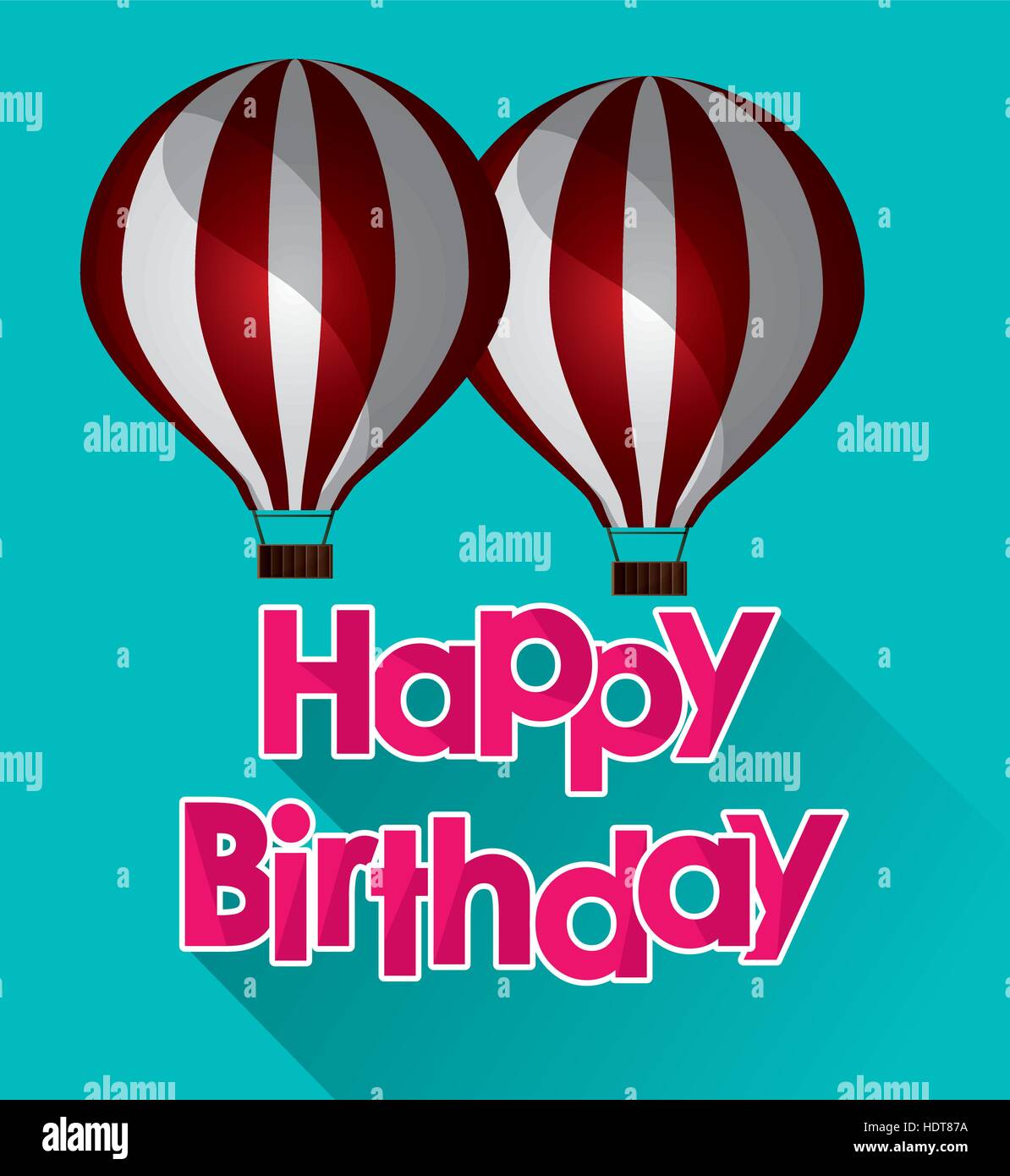 alles Gute zum Geburtstag Luftballons rosa Buchstaben mit Schatten