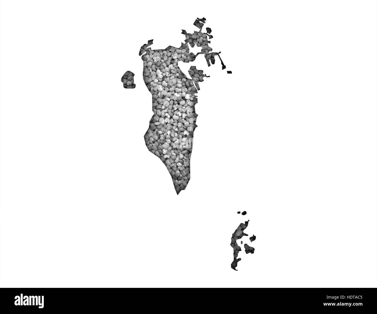 Karte von Bahrain auf Mohn Stockfoto