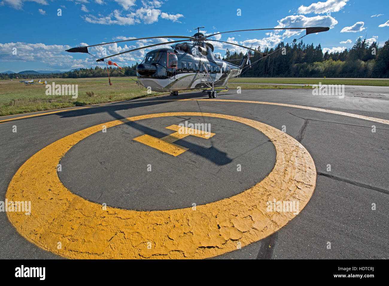 Coulson Seaking S61N Hubschrauber am Flughafen Qualm auf Vancouver Island, British Columbia, Kanada.  SCO 11.261. Stockfoto