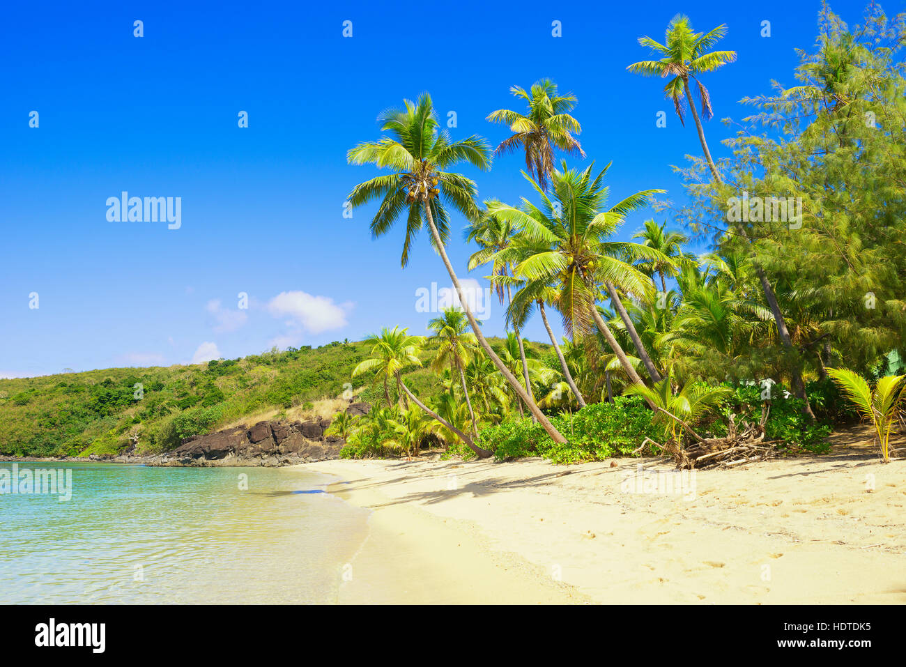 Tropical Beach, drawaqa Island, Yasawa Inselgruppe, Fidschi Stockfoto