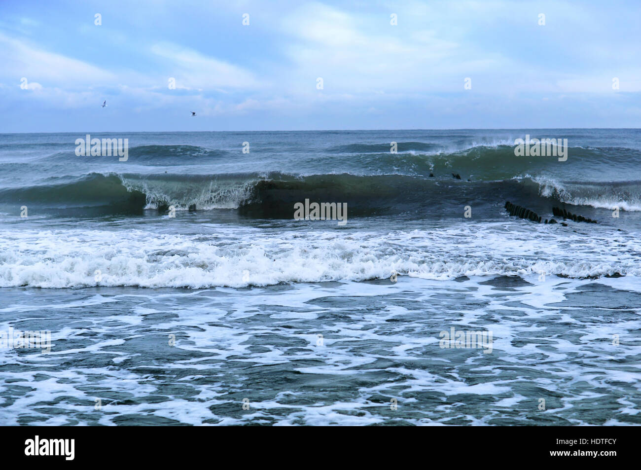 Wellen, Sturm, Wind auf das Meer, Ostsee Stockfoto