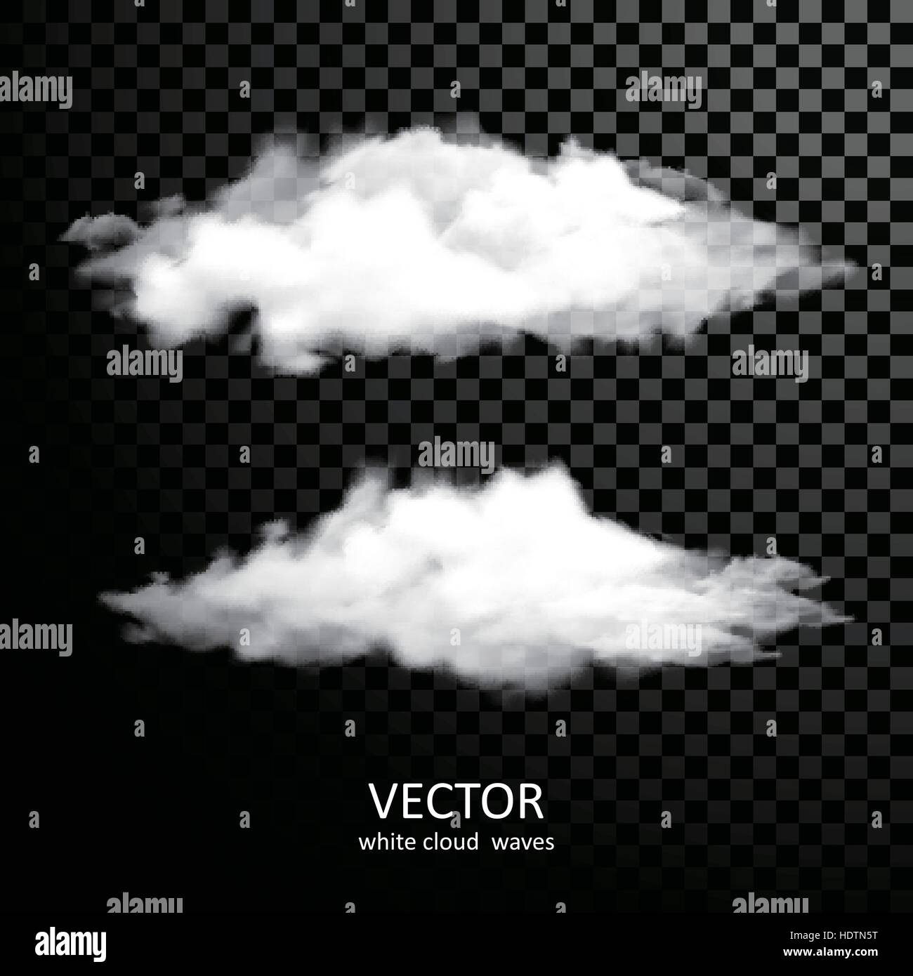 verschiedene weiße Wolken Sammlung auf transparenten Hintergrund Stock Vektor