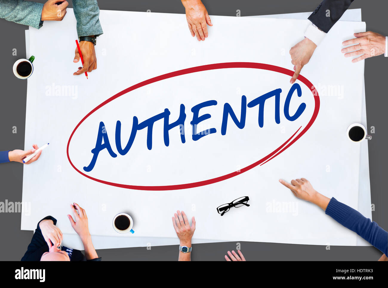 Authentische echten Beweis echte wahre wahre Konzept Stockfoto