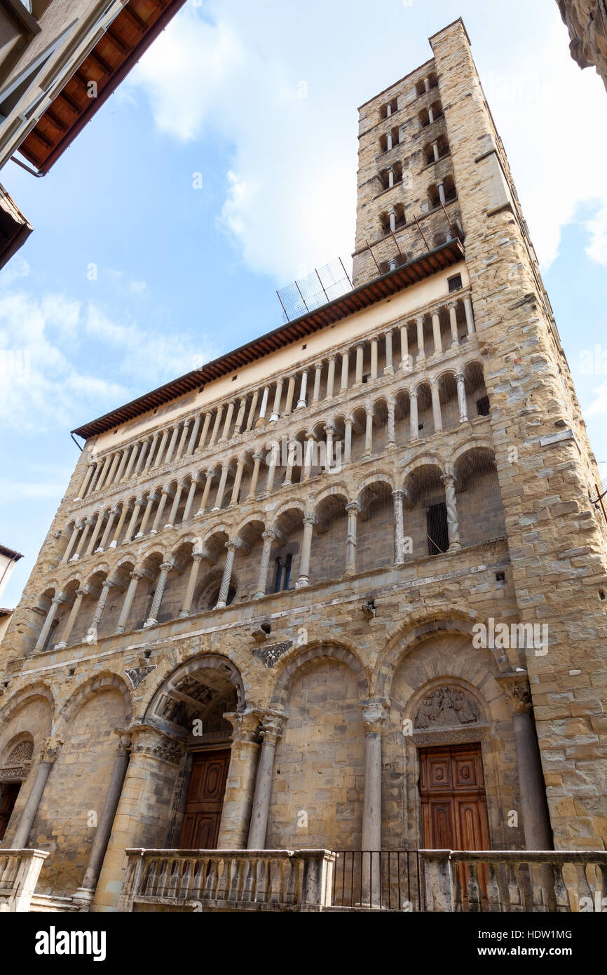 Pieve di Santa Maria romanische Kirche in Arezzo, Toscana, Italien. Stockfoto