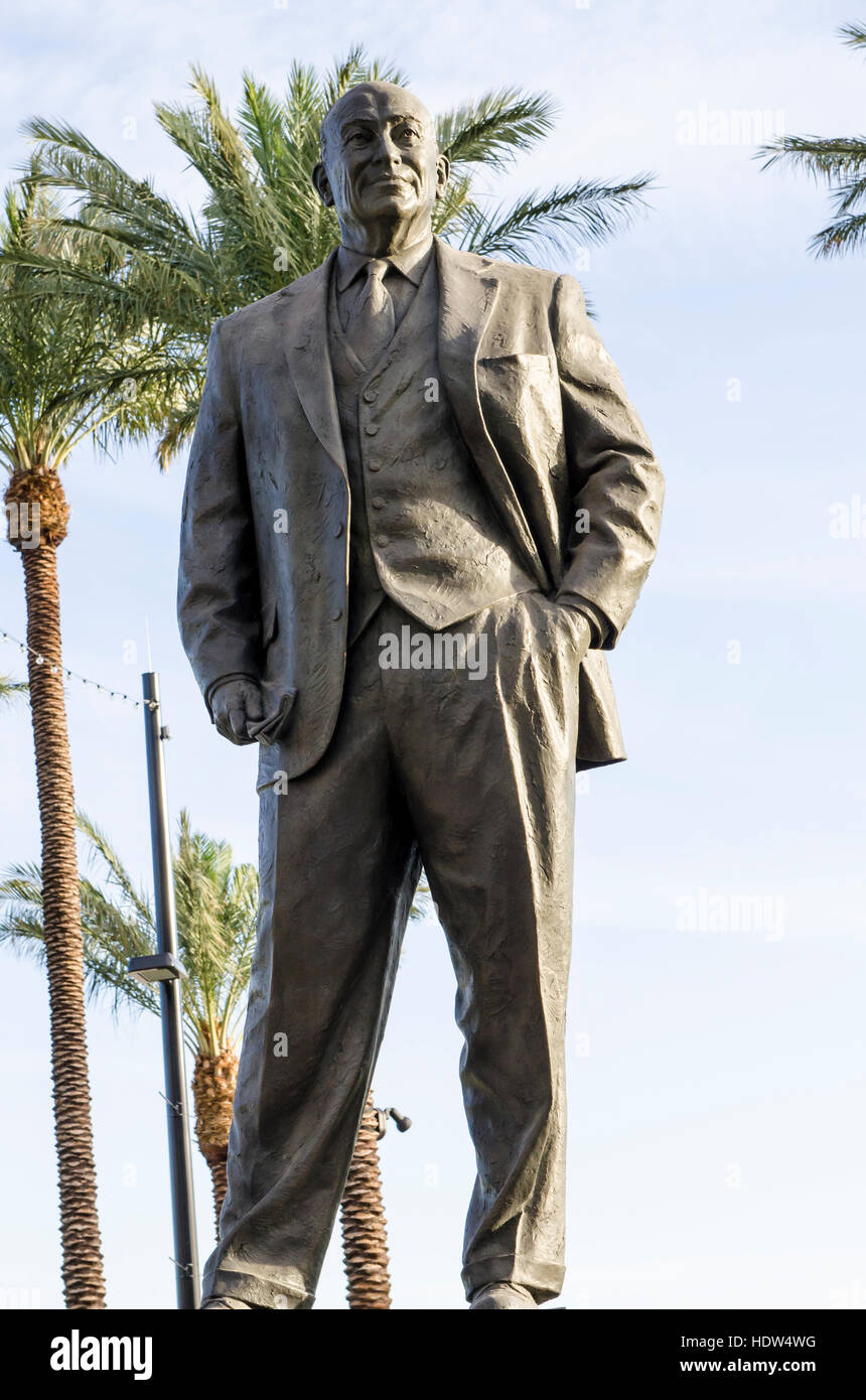 Donald W. Reynolds-Statue in Donald W. Reynolds Symphonie Park, Las Vegas, Nevada. Stockfoto