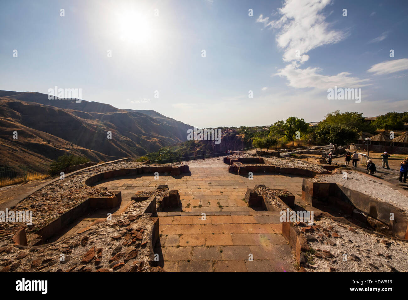 Überreste der Kirche aus dem 7. Jahrhundert; Garni, Azat-Tal, Armenien Stockfoto