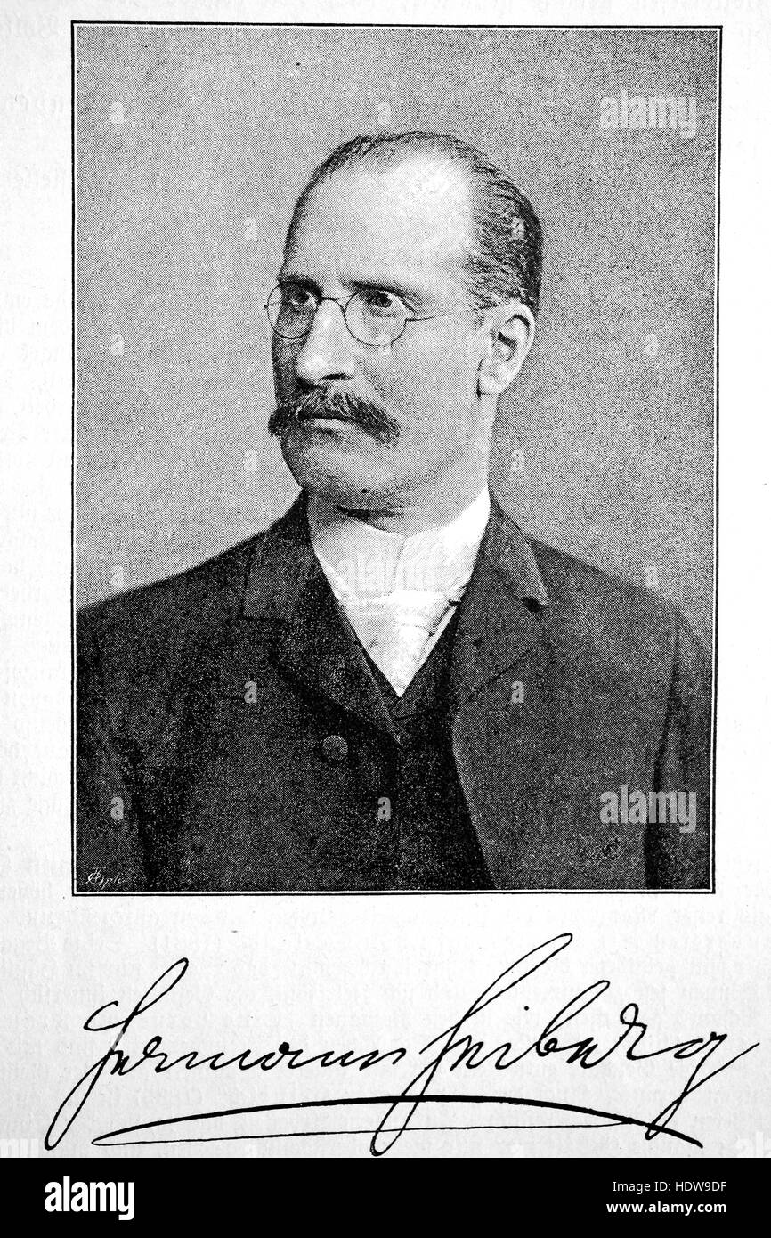 Hermann Heiberg, 1840-1910, deutscher Dichter, Holzschnitt aus dem Jahr 1880 Stockfoto
