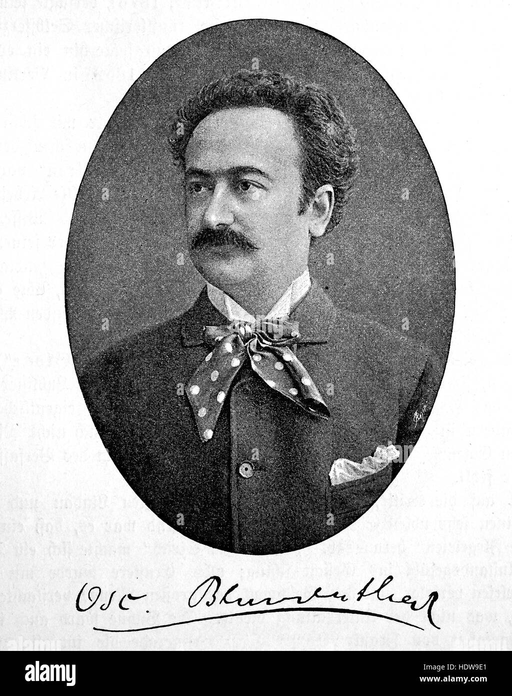 Oscar Blumenthal oder Oskar Blumenthal, 1852-1917, deutscher Dramatiker und Drama Kritiker, Holzschnitt aus dem Jahr 1880 Stockfoto