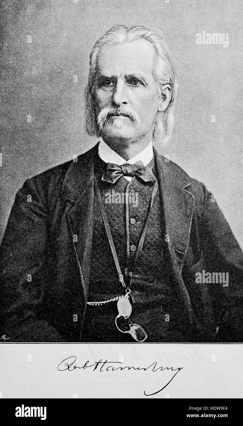 Robert Hamerling, 1830-1889, ein österreichischer Dichter, Holzschnitt aus dem Jahr 1880 Stockfoto