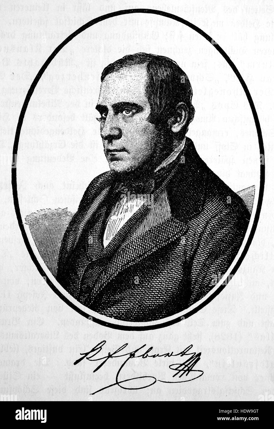Karl Egon Ebert, 1801-1882, ein Bohemien deutscher Dichter, Holzschnitt aus dem Jahr 1880 Stockfoto