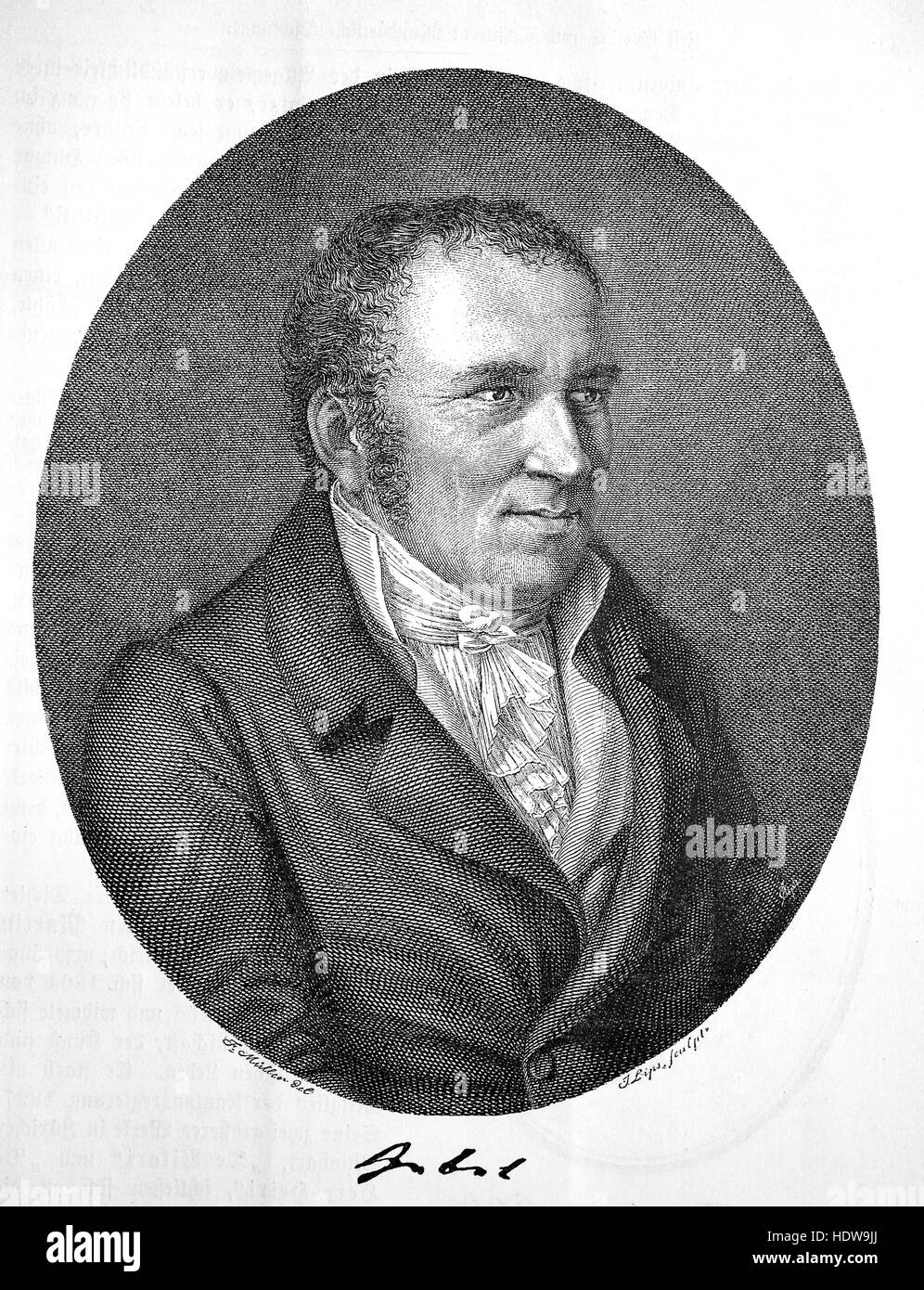 Johann Peter Hebel, 1760-1826, deutscher Schriftsteller, dialektale Dichter, evangelischer Theologe und Pädagoge, Holzschnitt aus dem Jahr 1880 Stockfoto