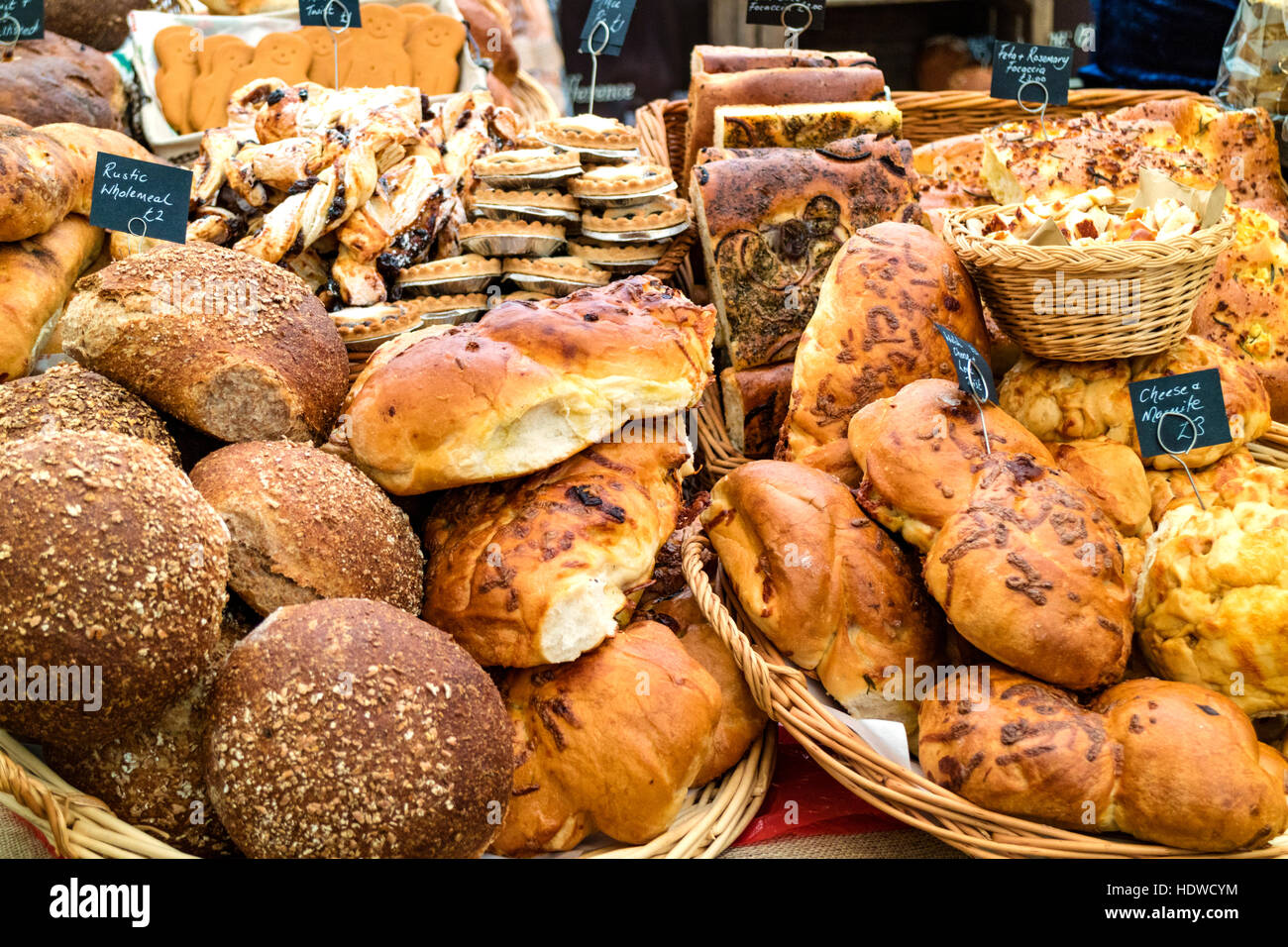 Artisan Brot Stall Ludlow Food Festival, Ludlow, Shropshire, England, UK Stockfoto