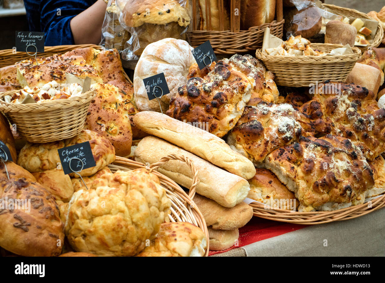 Artisan Brot Stall Ludlow Food Festival, Ludlow, Shropshire, England, UK Stockfoto
