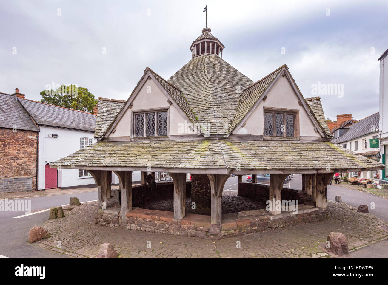 Der achteckige Garn-Markt in Dunster ein Grad I aufgeführten Gebäude und geplante antike Monument, Somerset, England, UK Stockfoto