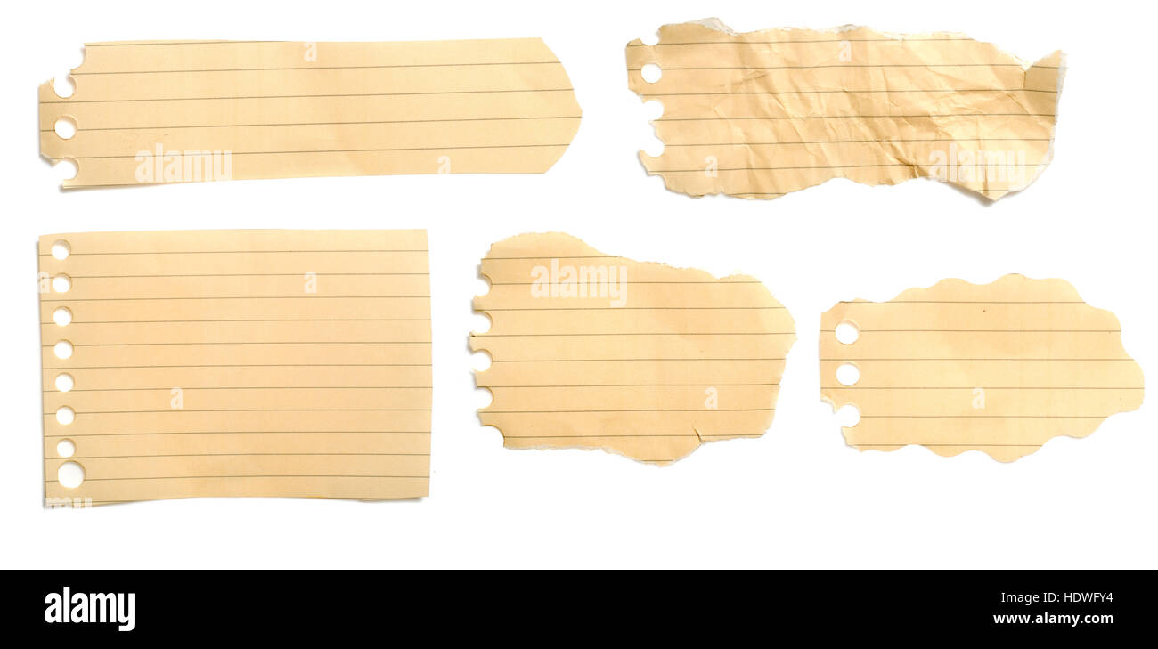 Satz von gefütterte braune Linie Papier. Sie können für Ihre Nachricht verwenden. Stockfoto