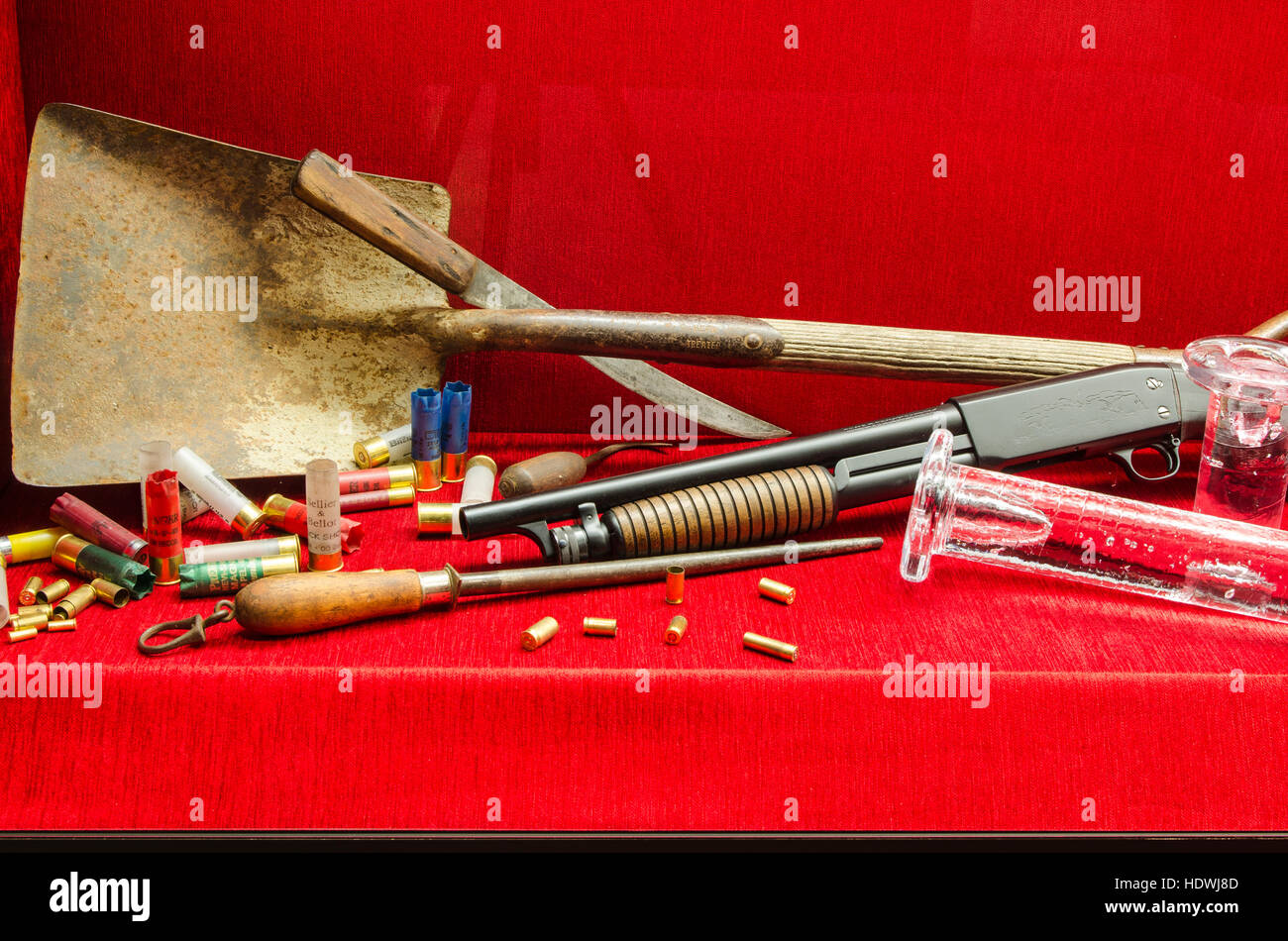 Exponate und zeigt in The Mob Museum Las Vegas, Nevada. Stockfoto