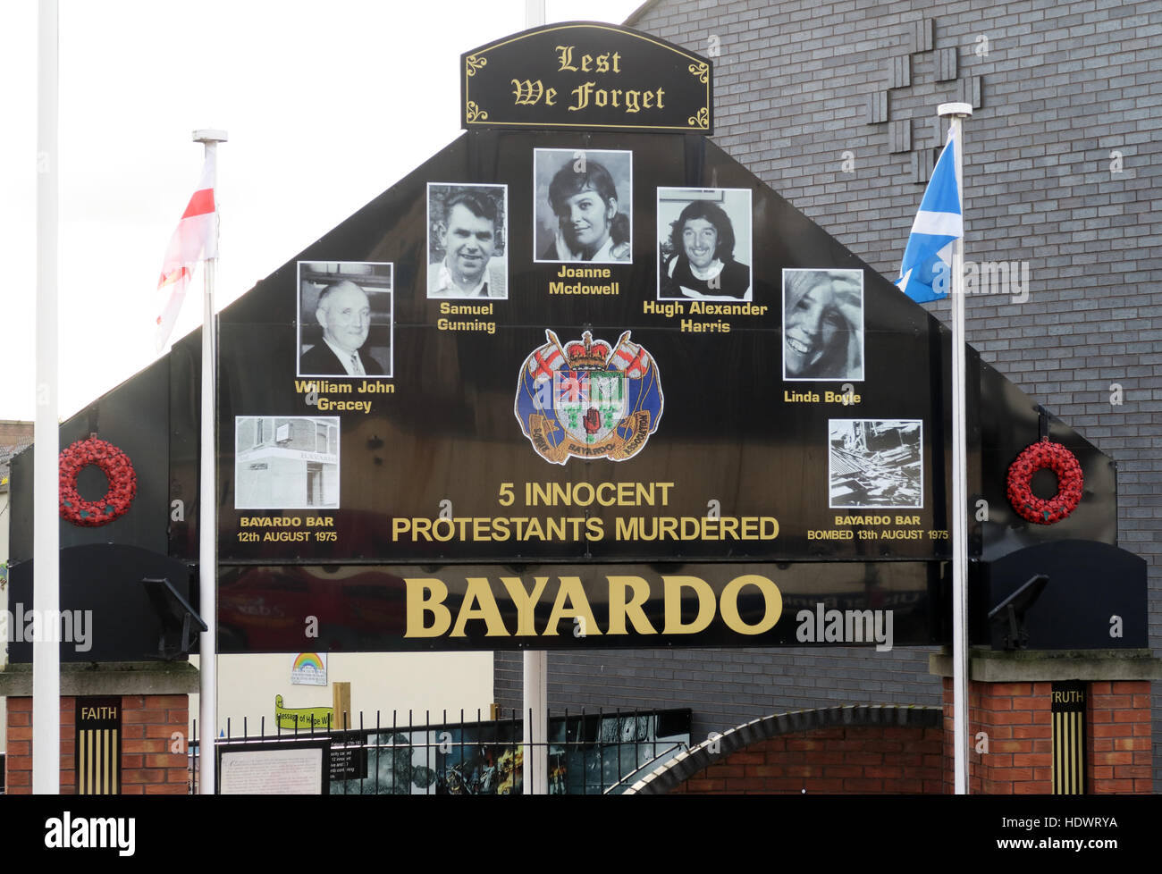Bayardo Bar Wandbild aus Shankill Road West Belfast, Nordirland, Vereinigtes Königreich Stockfoto