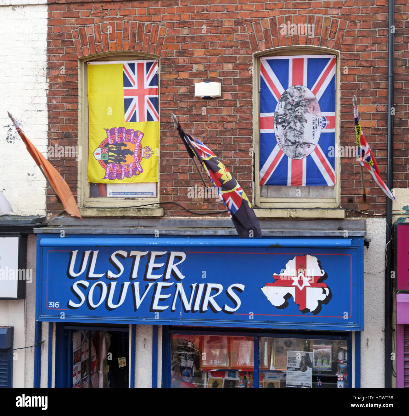 Ulster Souvenirs, Shankill Road West Belfast, Nordirland, Vereinigtes Königreich Stockfoto