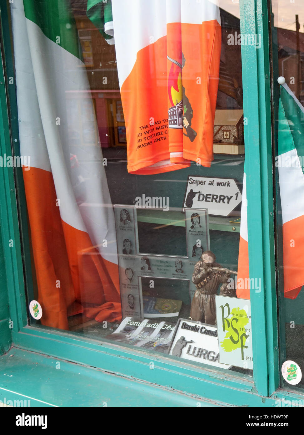 Belfast fällt Rd Republican Sinn Féin-Souvenir-Shop Stockfoto