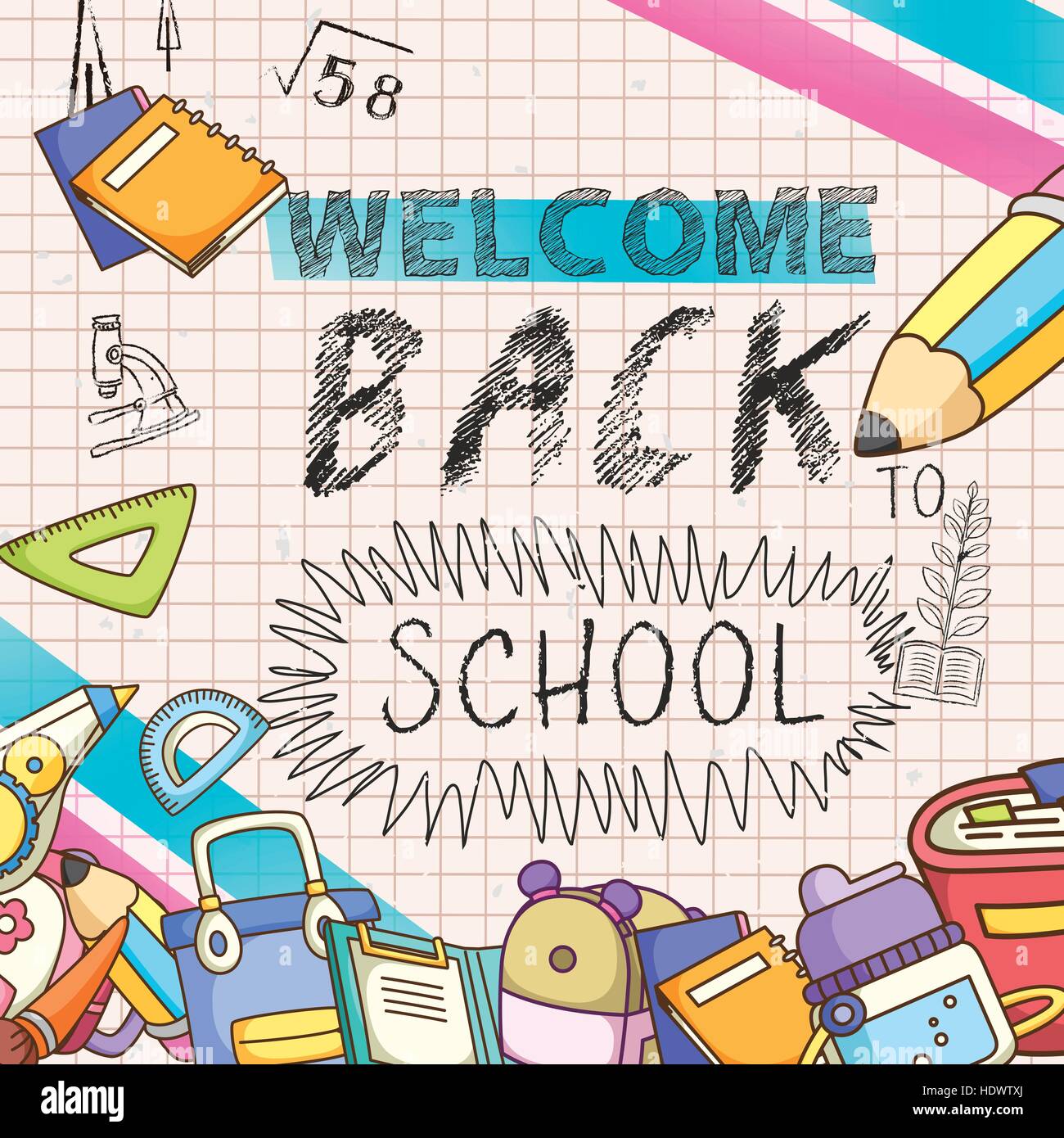 Lovable Welcome Back School Background Stockfotos Und Bilder Kaufen Alamy