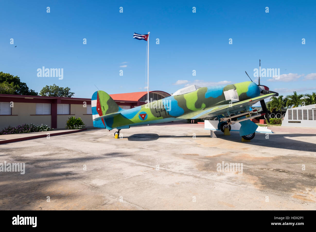 Sea Fury Naval Eindecker, Flugzeug von den Kämpfen im Museum zum Gedenken an die Schweinebucht Schlacht, Playa Girón, Kuba Stockfoto