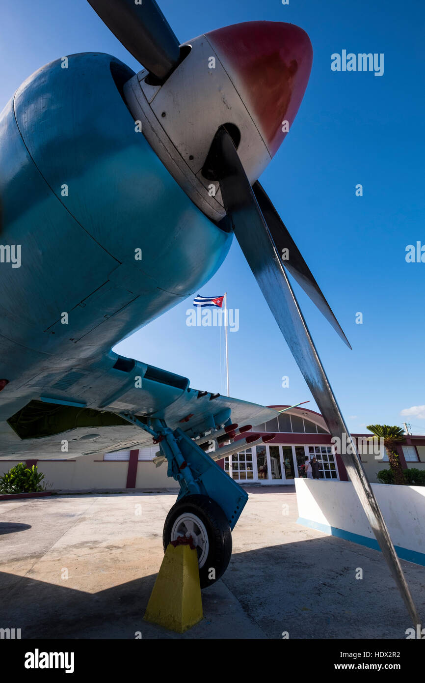 Sea Fury Naval Eindecker, Flugzeug von den Kämpfen im Museum zum Gedenken an die Schweinebucht Schlacht, Playa Girón, Kuba Stockfoto