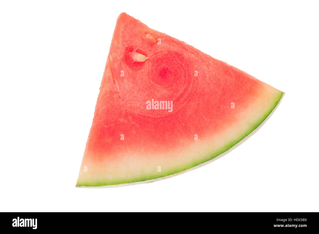 Wassermelone Stück isoliert auf weiss, Schneidepfad enthalten Stockfoto