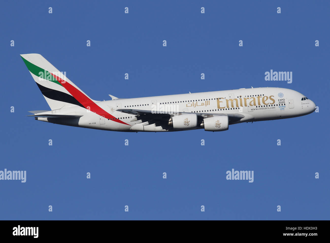 EMIRATES A380 Stockfoto