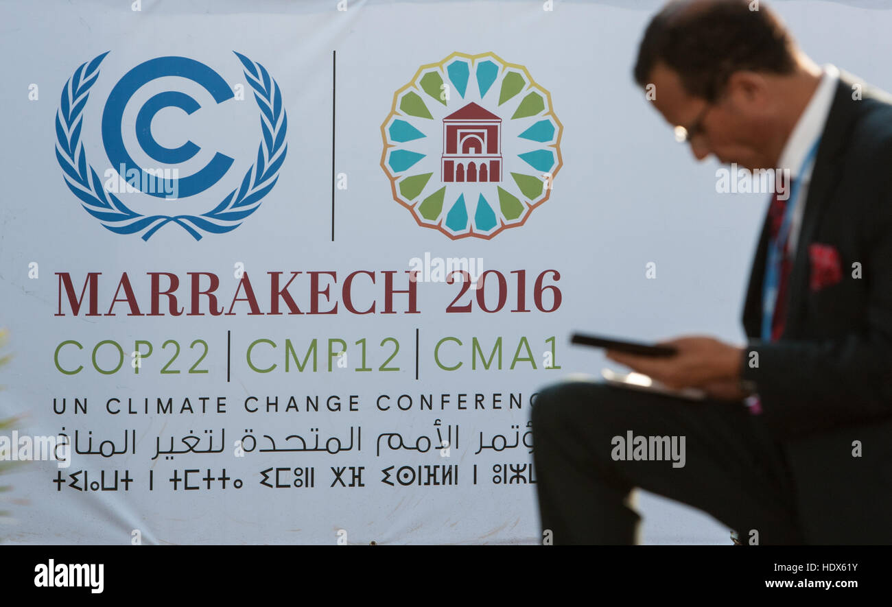 COP22 UNFCCC Klimakonferenz Verhandlungen in Marrakesch, Marokko, im Jahr 2016. Stockfoto