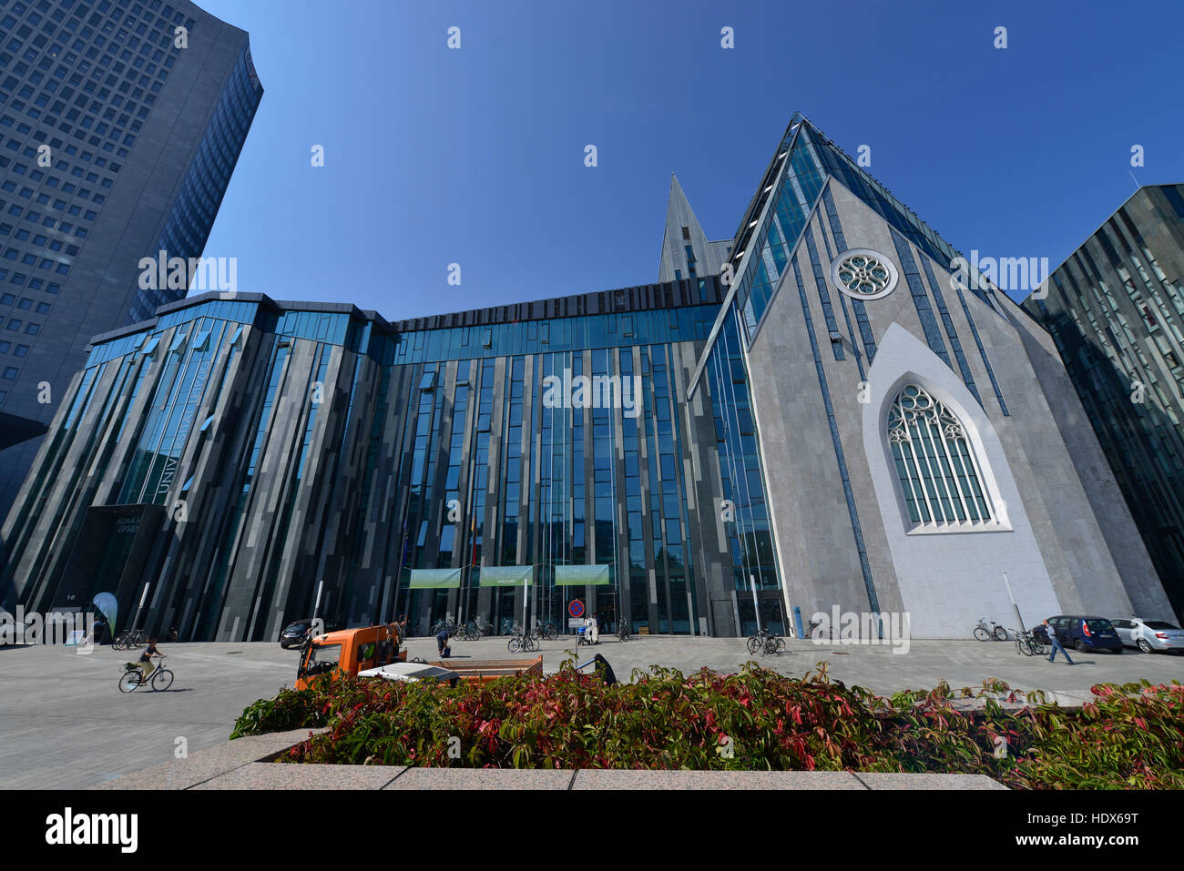 Neues Augusteum, Paulinum, Universitaet, Augustplatz, Leipzig, Sachsen, Deutschland Stockfoto